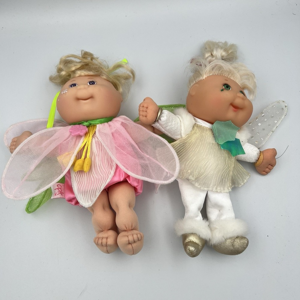 VTG 95 Cabbage Patch Kids Garden Fairies Dolls Lot Of 2 Lily Garden Winter Angel